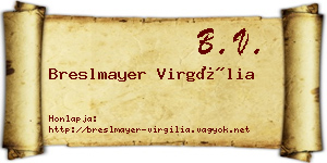 Breslmayer Virgília névjegykártya